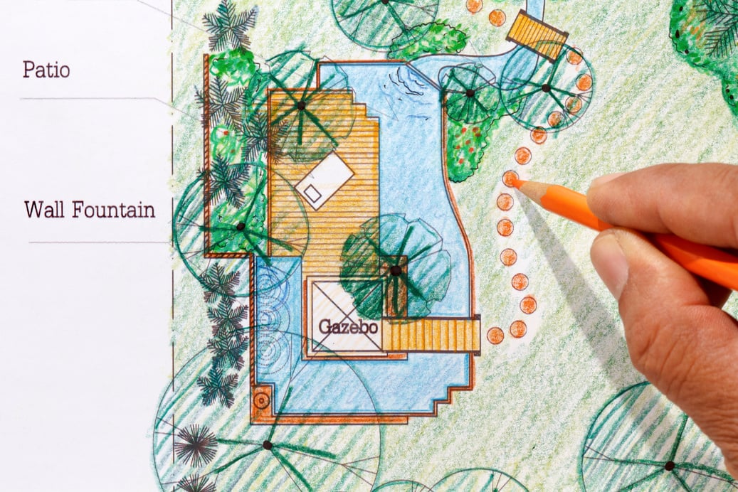 Landscape Architect Design Water Garden Plans for Backyard